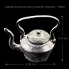 Bouilloire en métal avec couvercle amovible — vue principale avec dimensions