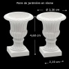 Jardinières miniatures résine pour maison de poupée 1/12ᵉ vue principale avec dimensions