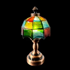 Lampe LED style Tiffany multicolore à poser — vue principale
