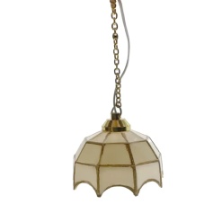 Lampe suspension style Tiffany blanche 12 volts — vue principale