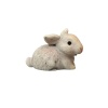 Lapin miniature en résine pour maison de poupée vue de coté fond blanc
