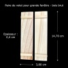 Paire de volets miniatures bois brut 1/12ᵉ Vue principale avec dimensions