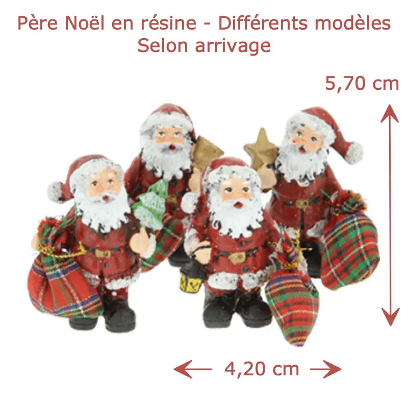 Père Noël résine — vue principale avec dimensions