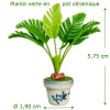 Plante en pot céramique — vue principale avec dimensions