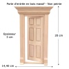 Porte d’entrée miniature en bois ouvrante pour maison de poupée vue principale avec dimensions