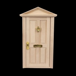 Porte miniature ouvrante bois massif échelle 1/12e vue principale