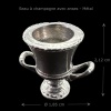 Seau à champagne miniature en métal poli — vue principale avec dimensions