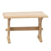 Table campagnarde 1/12ᵉ en bois brut — vue de face fond blanc