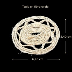 Tapis Ovale En Fibre Naturelle Miniature 1/12ᵉ vue principale avec dimensions