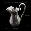 Aiguière Rococo miniature métal — vue principale avec dimensions