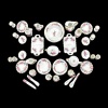 Service de table Roses 40 pièces pour maison de poupée échelle 1/12ᵉ vue principale