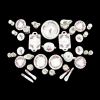 Service de table Roses 40 pièces pour maison de poupée échelle 1/12ᵉ vue principale