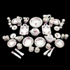 Service de table Roses 40 pièces pour maison de poupée échelle 1/12ᵉ vue principale du dessus