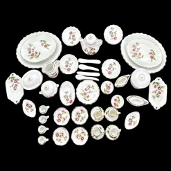 Service de table marguerites roses en céramique 50 pièces — vue principale