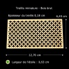 Treillis bois motif étoile miniature — vue principale avec dimensions