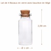 Lot de 4 bocaux en verre 1/12ᵉ avec bouchon en liège amovible, transparents, pour décors miniatures. avec dimensions