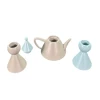 ensemble théière conique bleu pastel miniature métal couvercle séparé