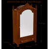 armoire Louis-Philippe 1/12e en bois brun, porte miroir ouvrante et tiroir fonctionnel avec mesures