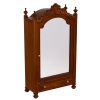armoire Louis-Philippe 1/12e en bois brun, porte miroir ouvrante et tiroir fonctionnel fond blanc