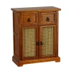 Buffet miniature style Louis-Philippe en bois massif et cannage naturel, échelle 1/12ᵉ. fond blanc
