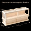 Comptoir vitrine pour magasin 1/12e en bois brut avec dimensions