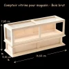 Comptoir vitrine pour magasin 1/12e en bois brut avec dimensions