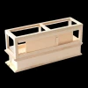 Comptoir vitrine pour magasin 1/12e en bois brut vue façade arrière