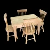 Ensemble table et chaises bois brut à peindre 1/12ᵉ vue de l'ensemble
