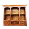 Étagère murale miniature bois vernis, 3 tiroirs, L 8,35 x P 2,65 x H 7,30 cm, échelle 1/12ᵉ