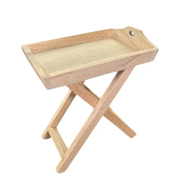 plateau de service 1/12e bois brut miniature fond blanc