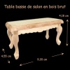 table basse de salon bois brut 1/12e miniature avec dimensions