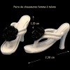 Paire de chaussures femme à talons miniature 1/12ᵉ pour maison de poupée avec dimensions