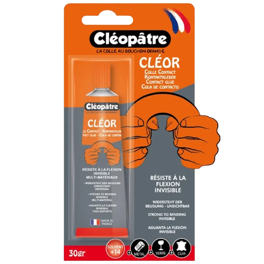 Colle de contact Cléor 30 g Cléopâtre pour métal verre cuir miniature 1/12e