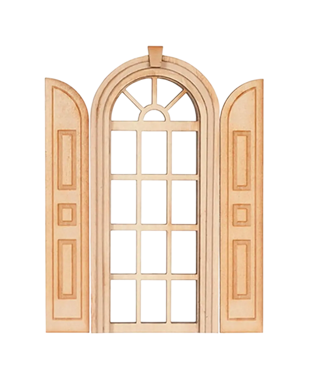 Fenêtre palladienne bois miniature échelle 1/12e pour maison de poupée