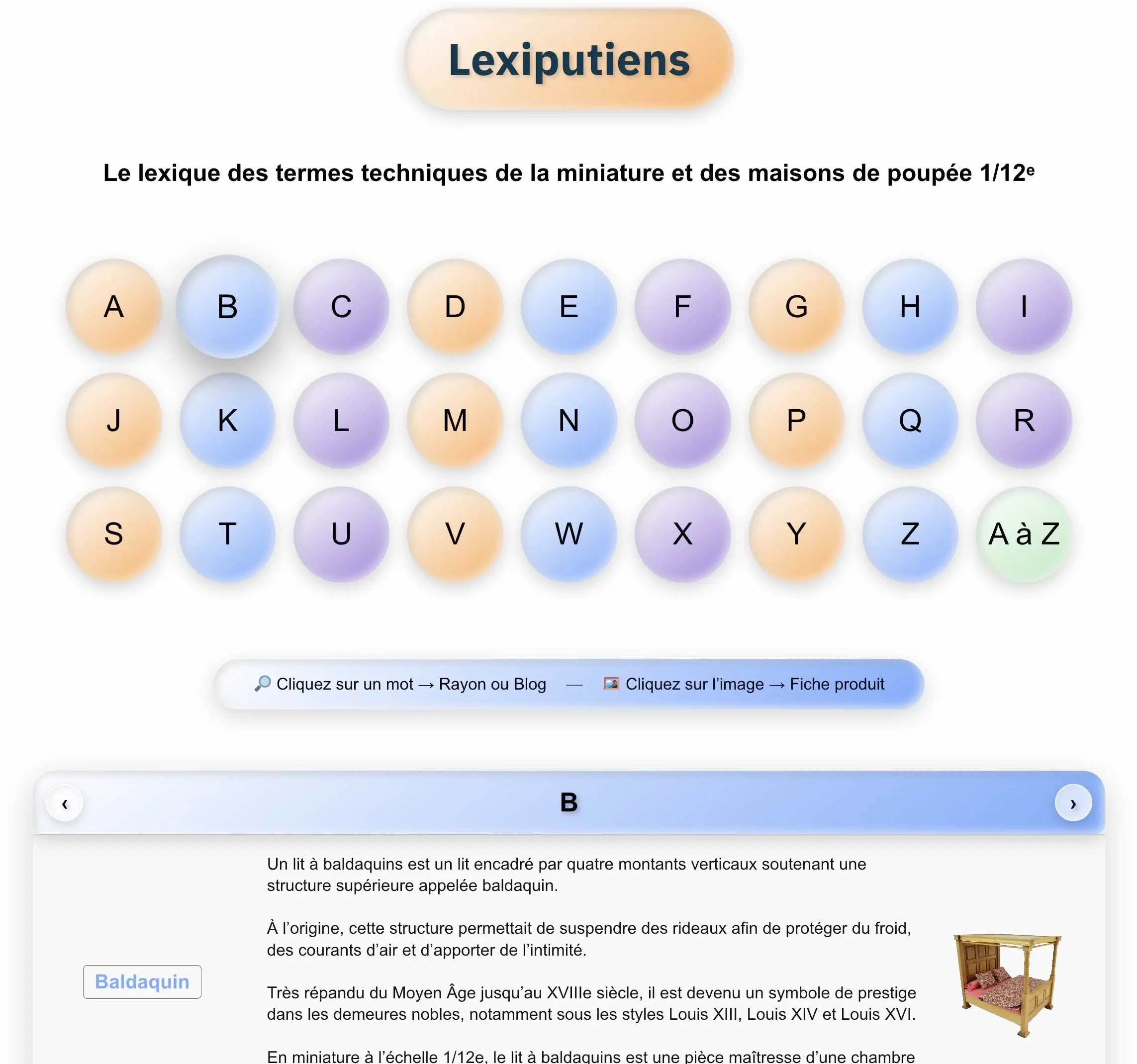 Lexiputiens, lexique des termes techniques pour maisons de poupée à l’échelle 1/12ᵉ