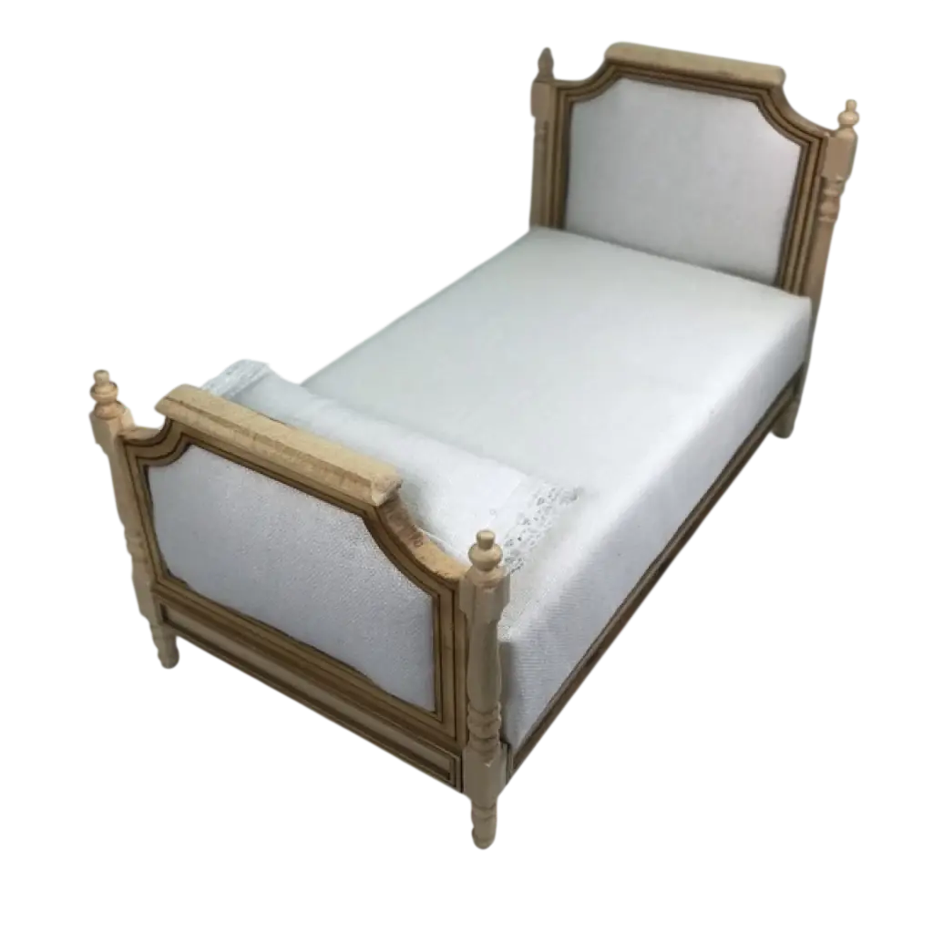 Lit capitonné miniature échelle 1/12e pour maison de poupée