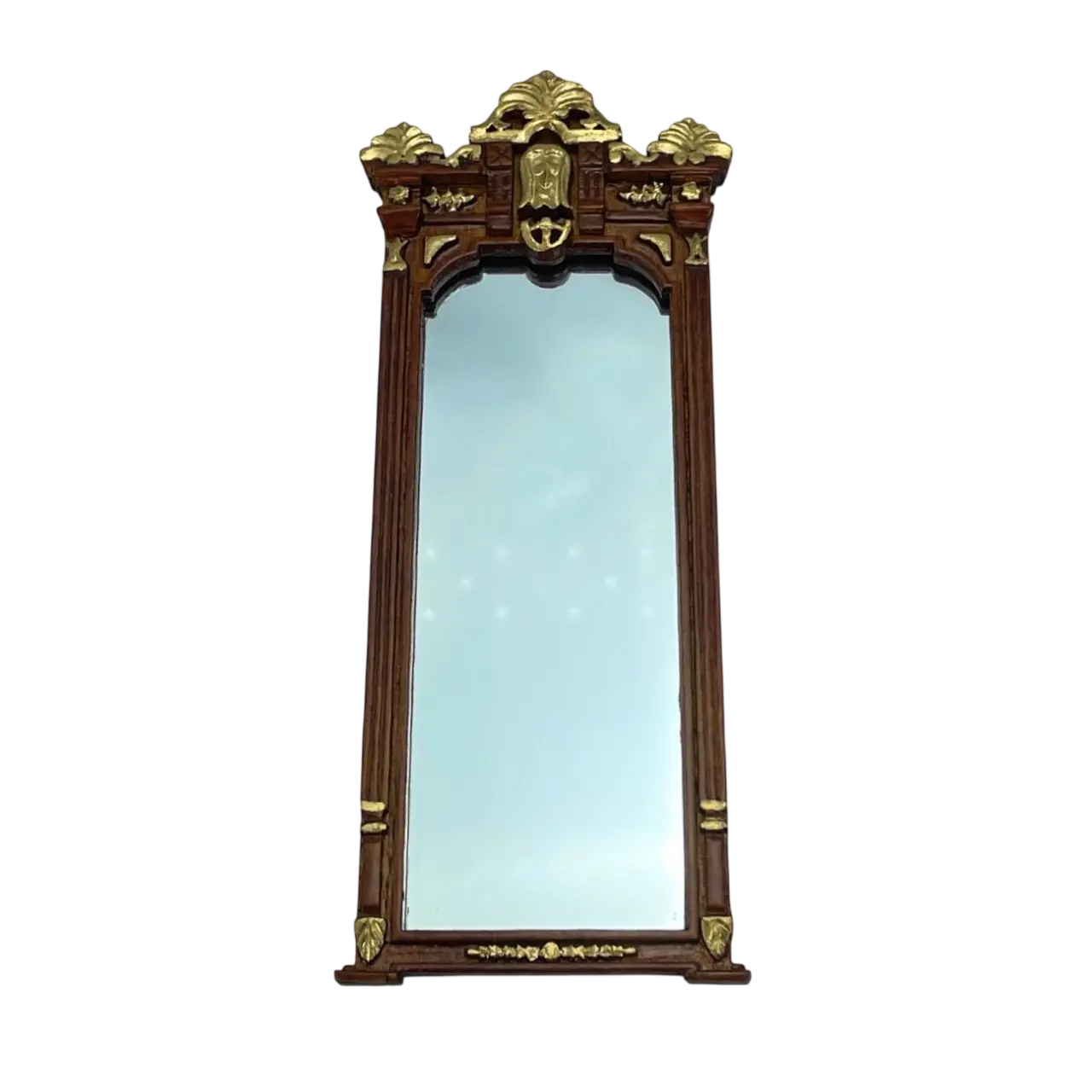 Miroir trumeau style Empire en bois décoré miniature échelle 1/12e pour maison de poupée
