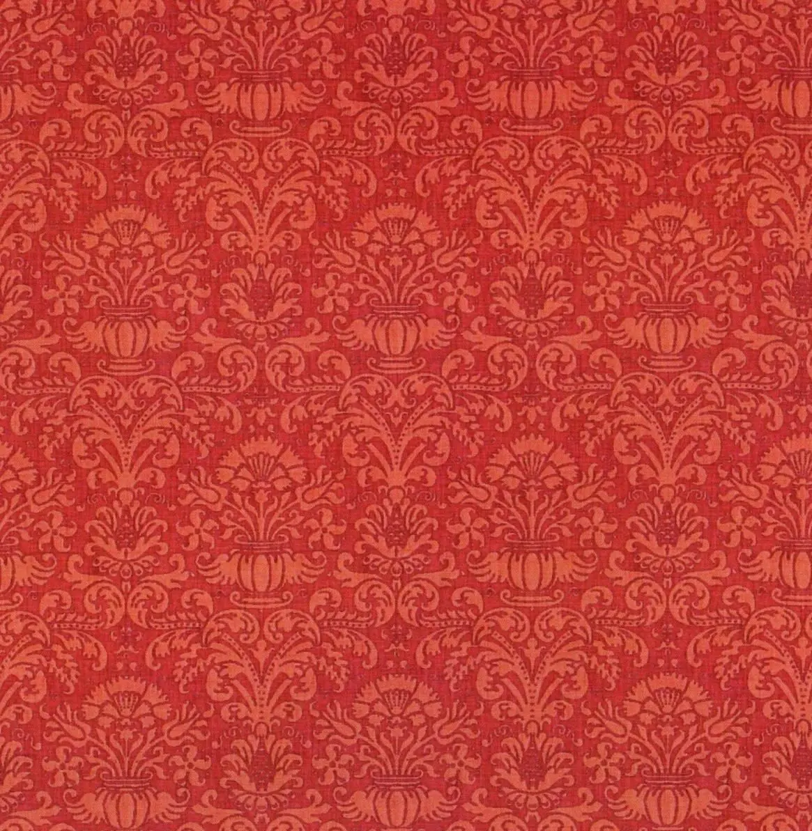 Papier peint damassé rouge miniature 1/12e pour maison de poupée – motif classique ton sur ton