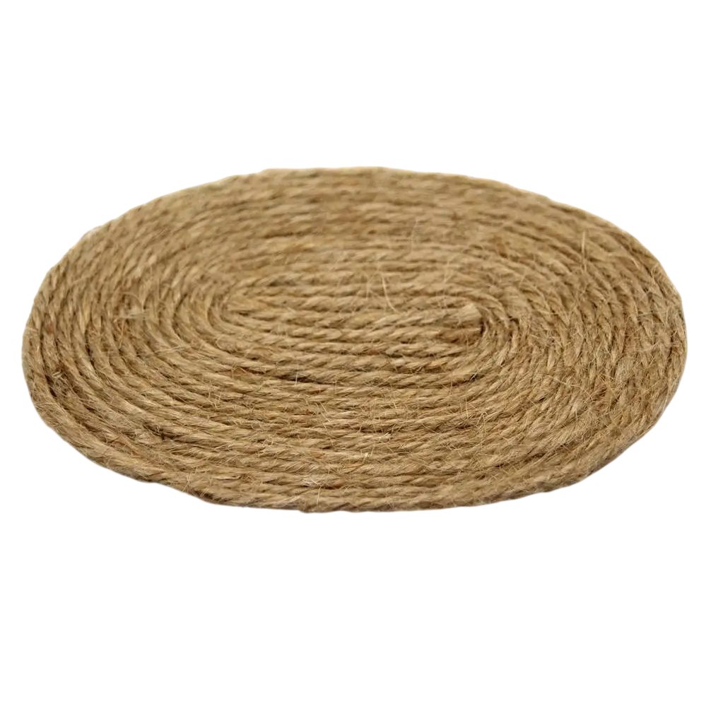 Tapis ovale en corde de jute miniature échelle 1/12e pour maison de poupée