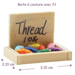 dimensions boîte à couture miniature avec fil 1/12e