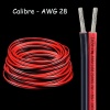 Câble électrique rouge et noir AWG 28 en bobine pour maison de poupée 1/12