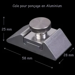 cale de ponçage aluminium avec dimensions 58 mm 28 mm 25 mm