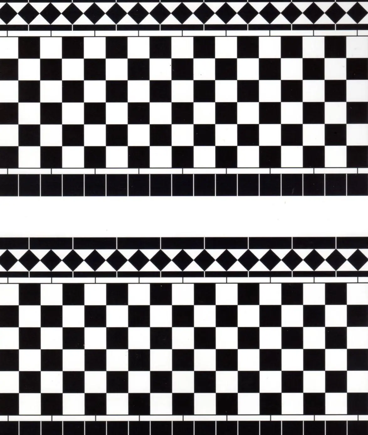 Credence miniature imitation carrelage damier noir et blanc echelle 1-12e