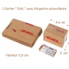 carton miniature DHL avec étiquette autocollante dimensions 1/12 livré déplié