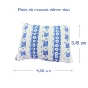 dimensions coussins miniature bleu largeur 4,35 cm hauteur 3,45 cm