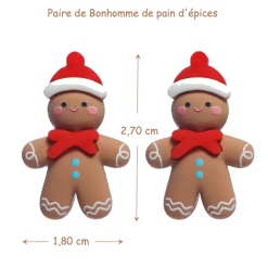 Bonhommes pain d’épices miniature décoration Noël maison de poupée