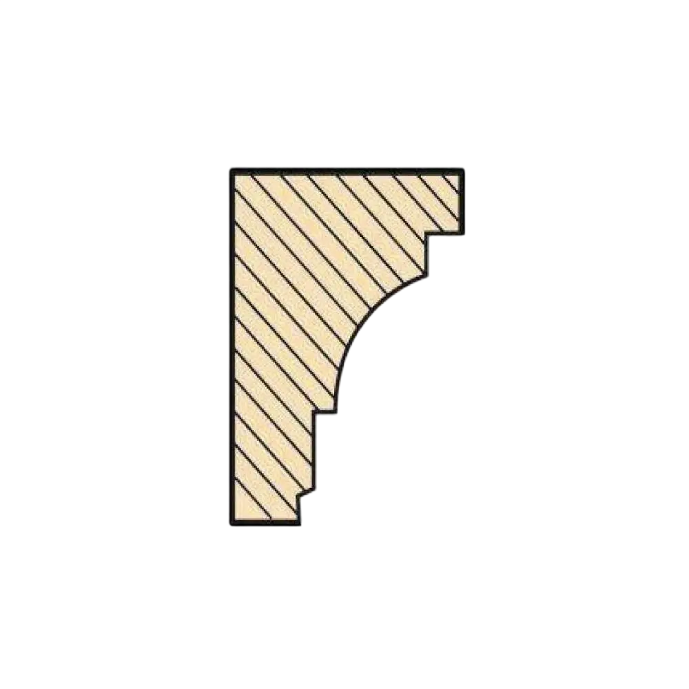 Profil en coupe corniche mouluree bois miniature echelle 1-12e