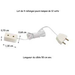 prolongateur 12 volts miniature dimensions prise et câble 50 cm