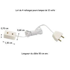 prolongateur 12 volts miniature dimensions prise et câble 50 cm