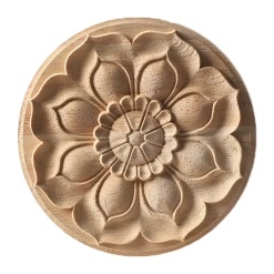 Rosace bois brut diamètre 6,10 cm pour plafond maison de poupée 1/12